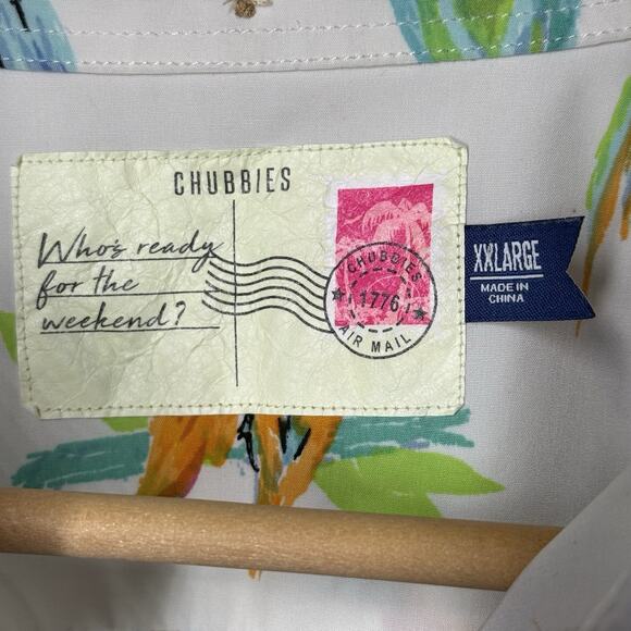 Chubbies Men's The Birds Of Polodise Performance Polo White Multicolor Size XXL - Picture 3 of 8